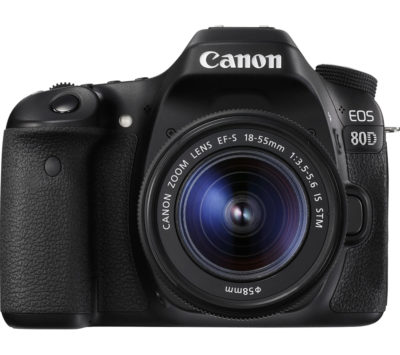 CANON EOS 80D DSLR Camera with 18-55 mm f/3.5-5.6 IS STM Zoom Lens - Black CANON EOS 80D DSLR Camera with 18-55 mm f/3.5-5.6 IS STM Zoom Lens - Black